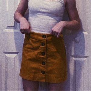 Yellow button down skirt